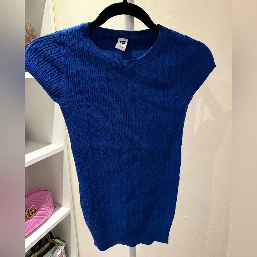 GAP Navy Ribbed Knit Top